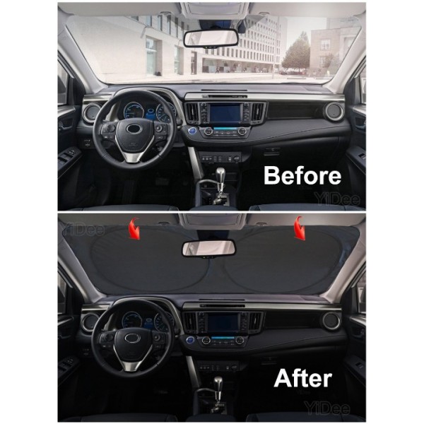 YIDEEAUTO Windshield Sun Shade Car Window Shade UV Reflector Keeps Vehicle Cool Folding Sun Visor Heat and Sun Reflector (Ultra-Large 70 x 35 inches)